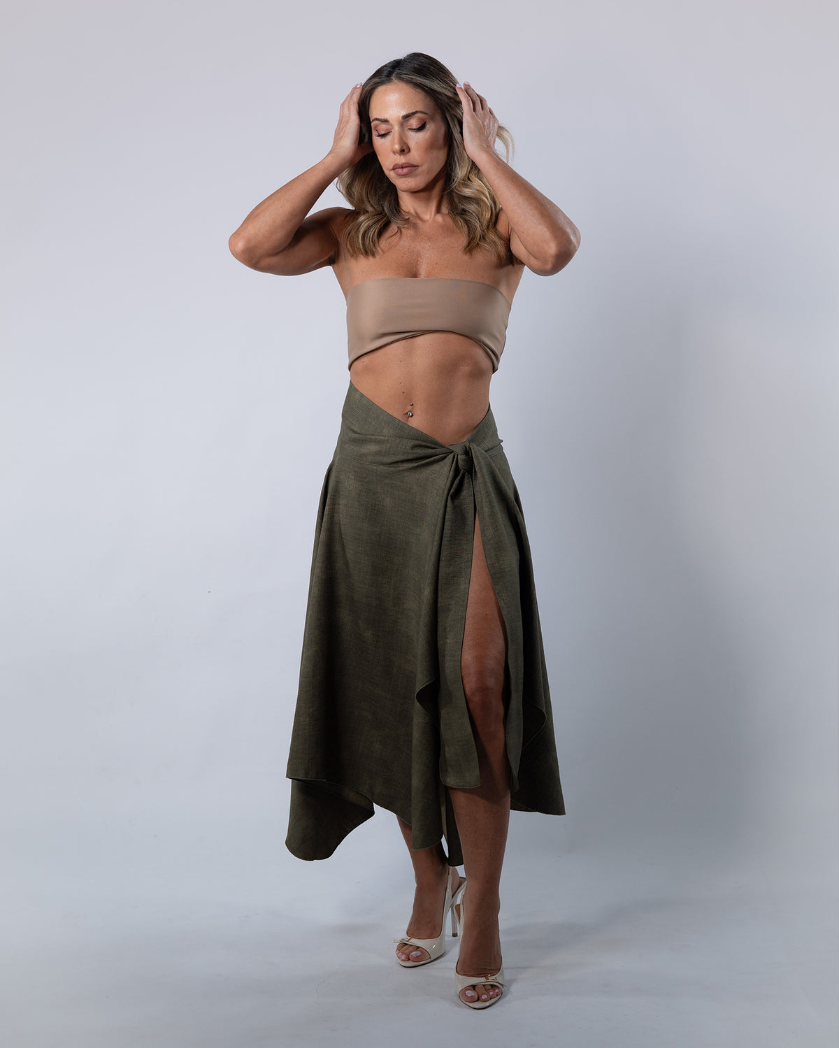 Straight Crop Top - Nude