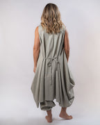 Pure Linen Vest - Khaki