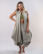 Linen Flow Pants - Khaki