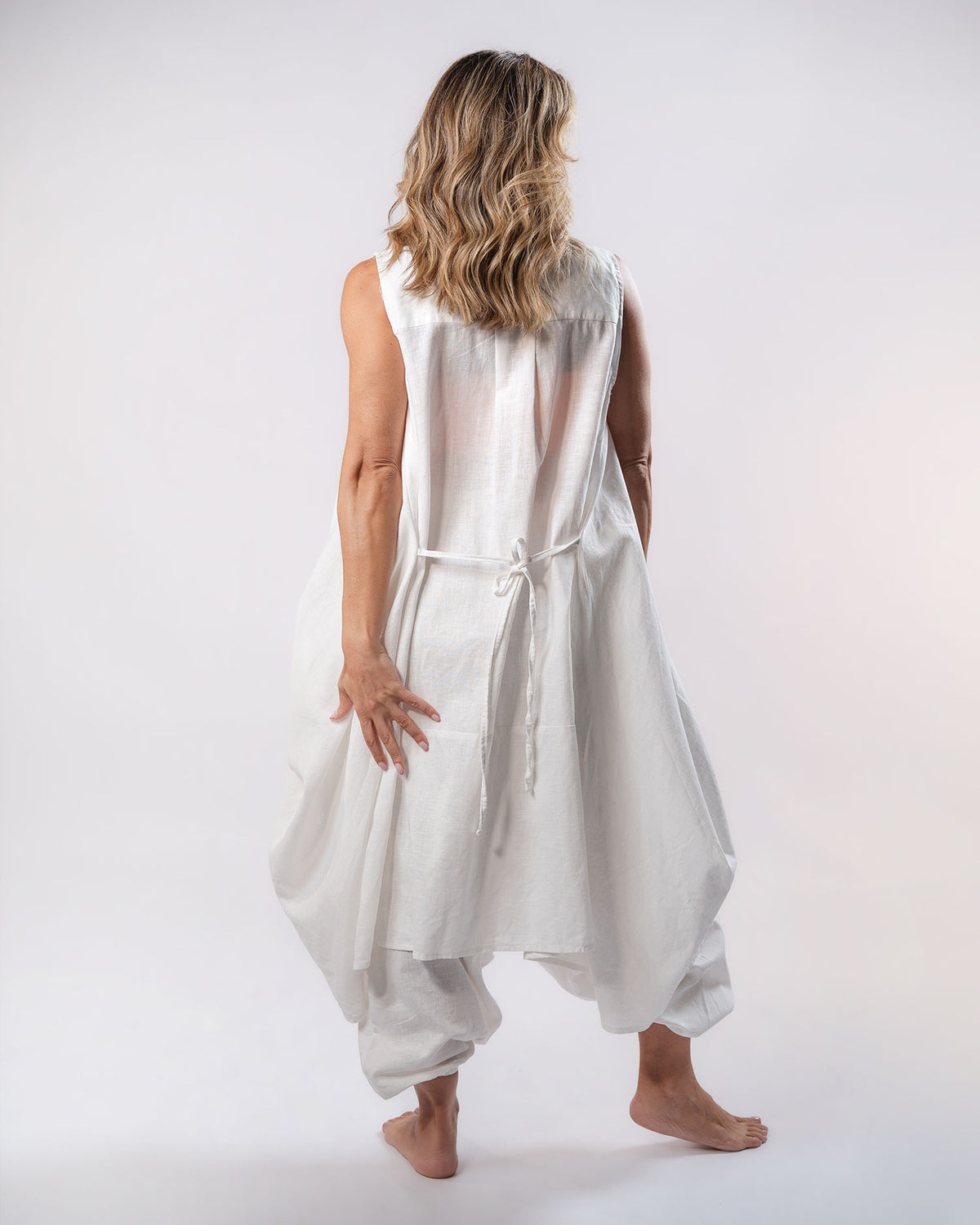Pure Linen Vest - White
