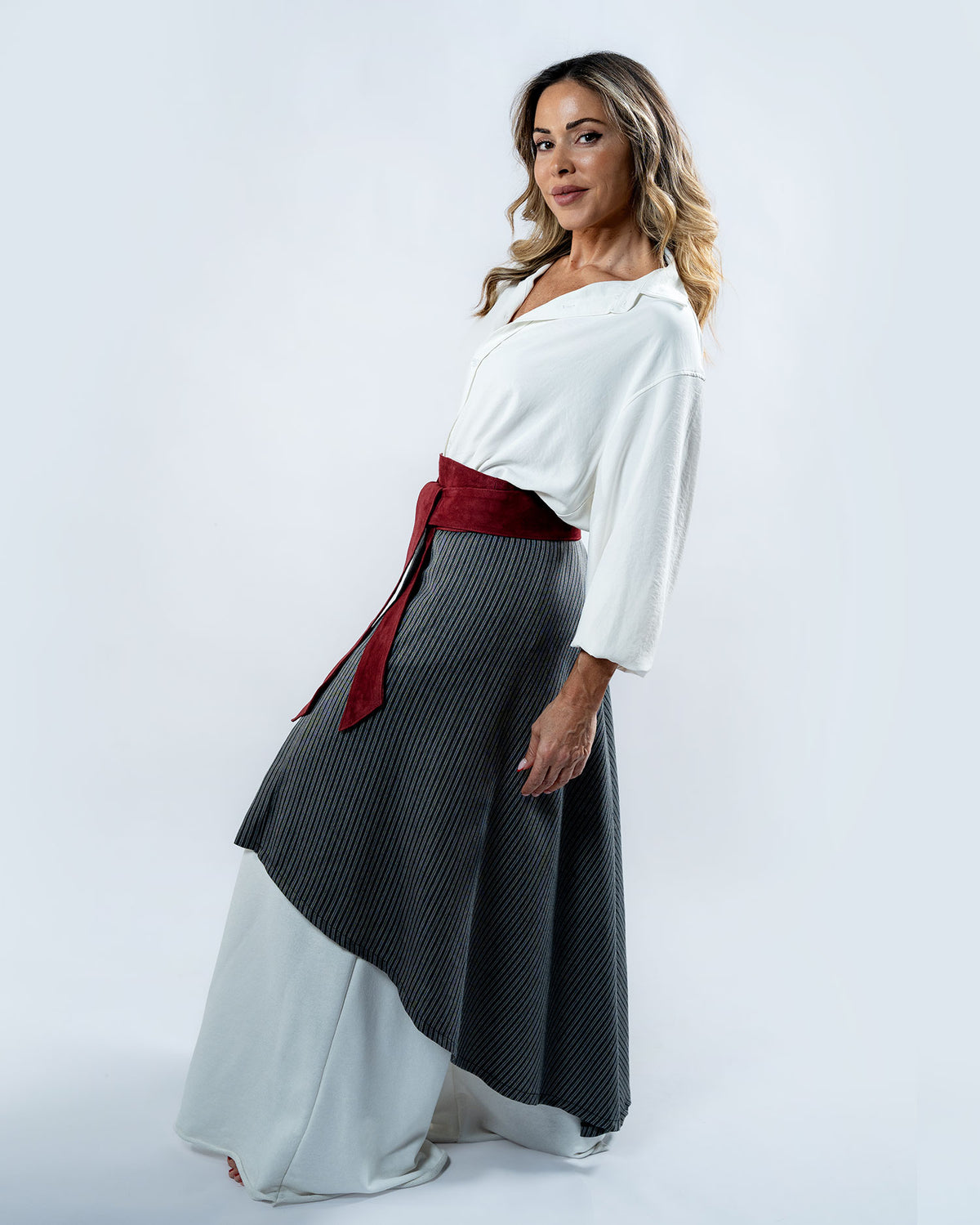 Double Wrap Belt Leather - Burgandy