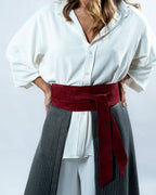 Double Wrap Belt Leather - Burgandy