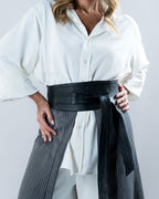 Double Wrap Belt Leather - Black