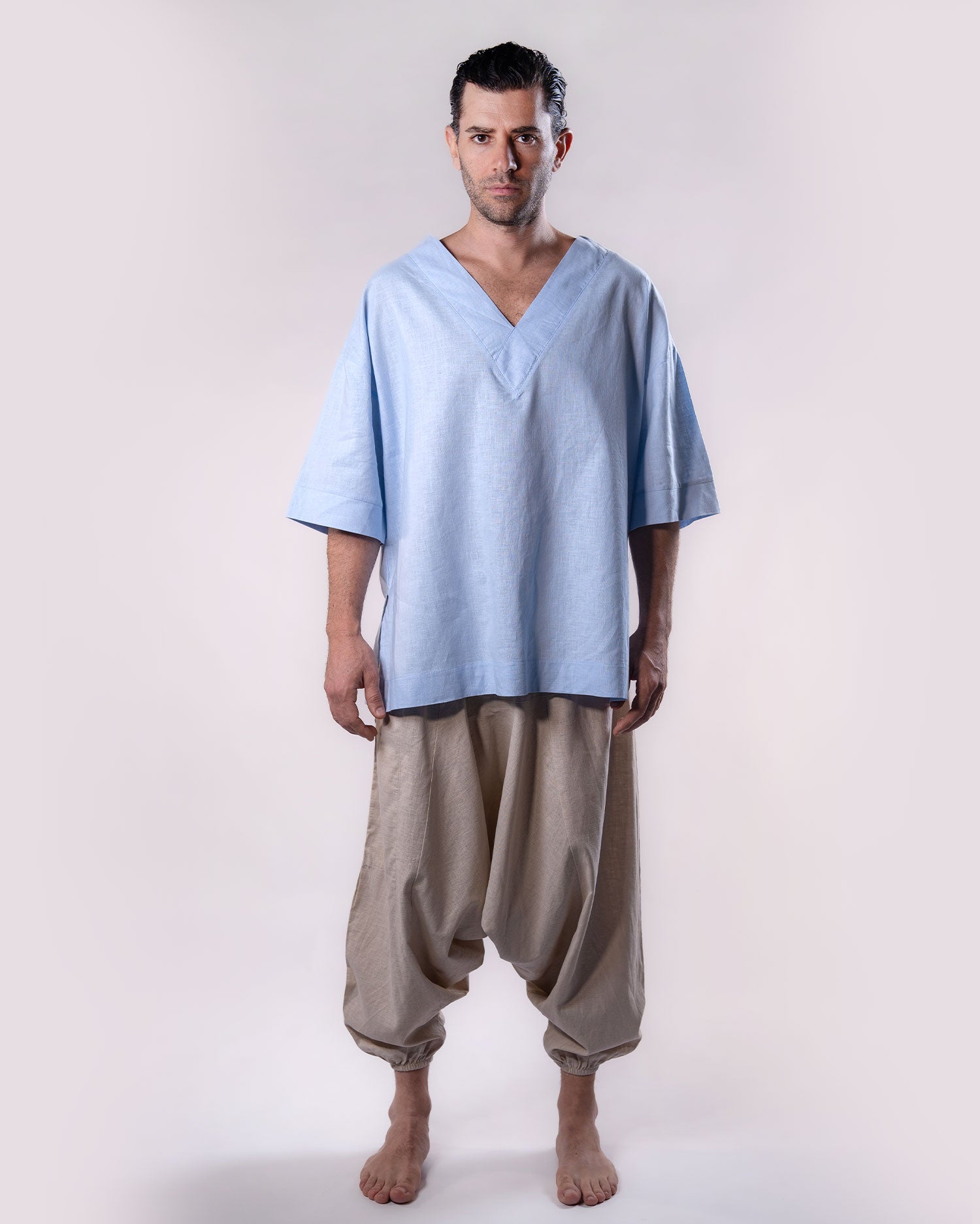 Linen Flow Pants Men - Beige