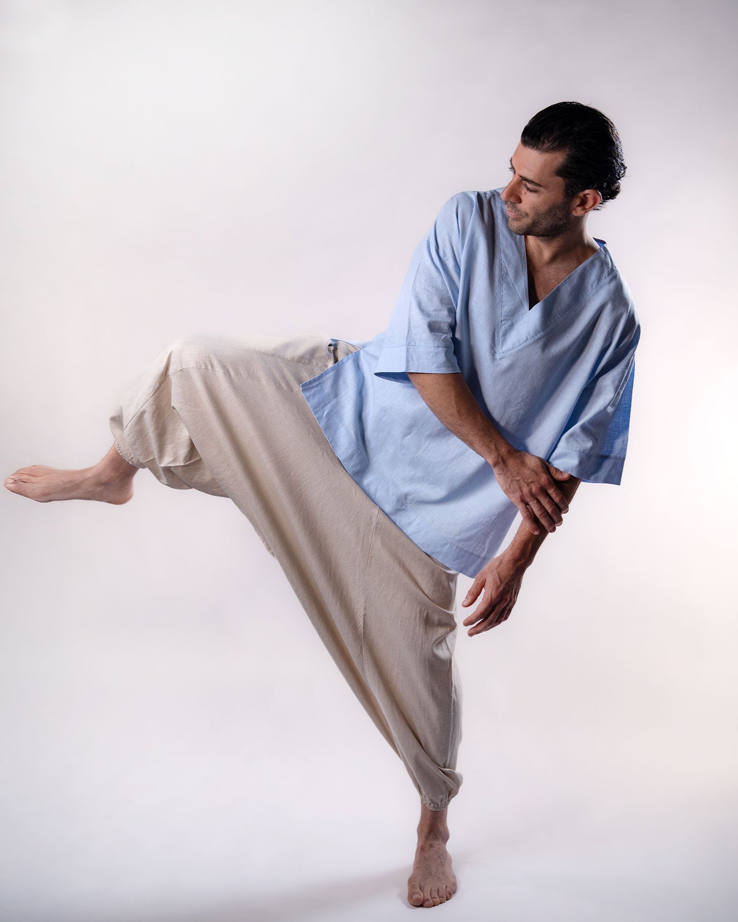 Linen Flow Pants Men - Beige
