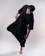 Linen Flow Pants Men - Black