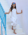 Asymmetrical Linen Top (Kids) - White