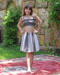 Linen Kids Skirt - Cacao, Khaki White