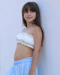 Linen Kids Crop Top - White