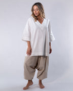 Linen Flow Pants - Beige
