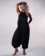 Asymmetrical Linen Top - Black