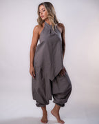 Asymmetrical Linen Top - Cacao