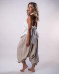 Linen Flow Pants Women - Beige